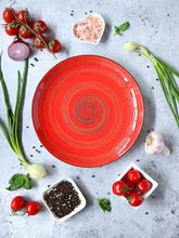 Wilmax Runde Porzellanteller 20.5 cm, 6er Set, rot – WL-669212/A6